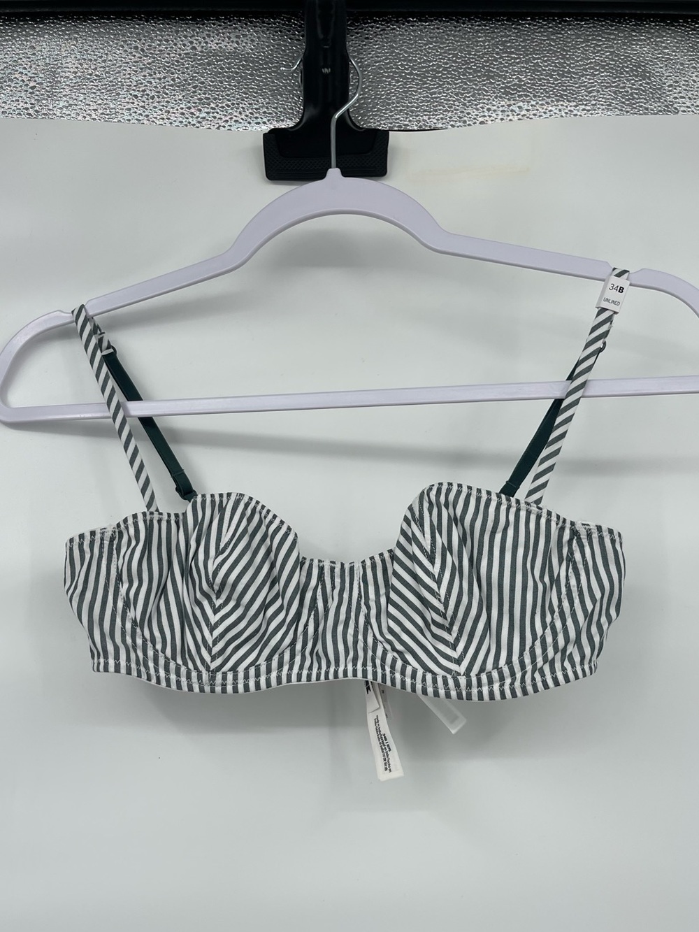 Pink Victoria’s Secret NWT unlined striped white green bra